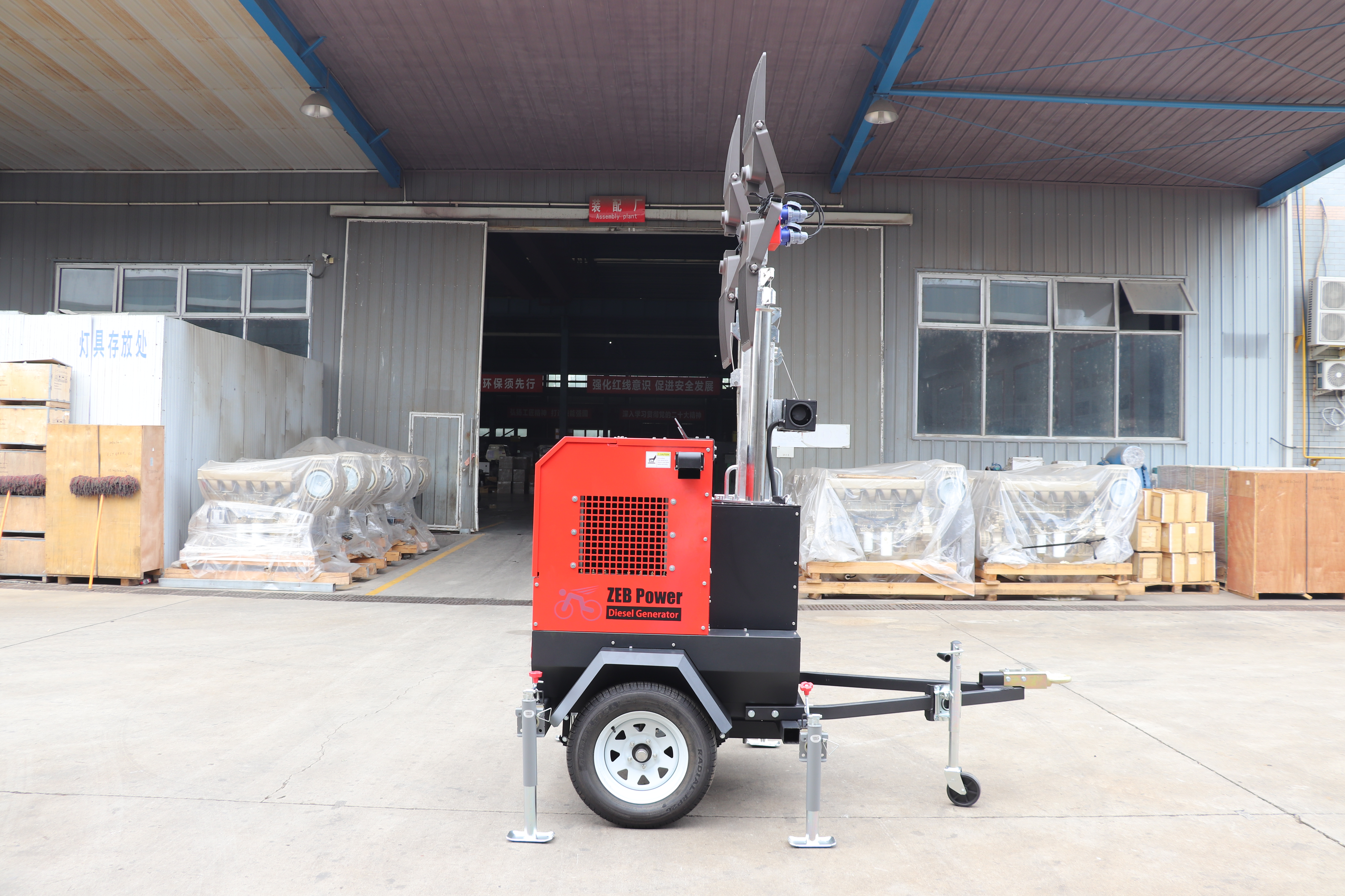 Kubota Diesel generator mobile light tower for industrial