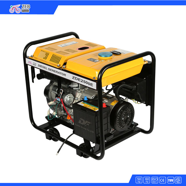 2kw 2kVA Small Diesel Generator 173f Battery Electric Start Zde2500e