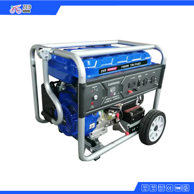 7kVA 7kw Air Cooling Gasoline Silent Portable Generator with Wheels