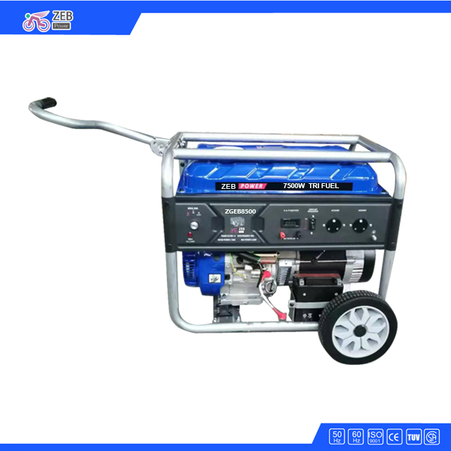 7kVA 7kw Air Cooling Gasoline Silent Portable Generator with Wheels