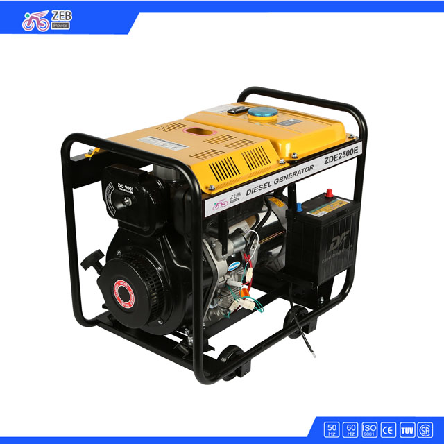 2kw 2kVA Small Diesel Generator 173f Battery Electric Start Zde2500e