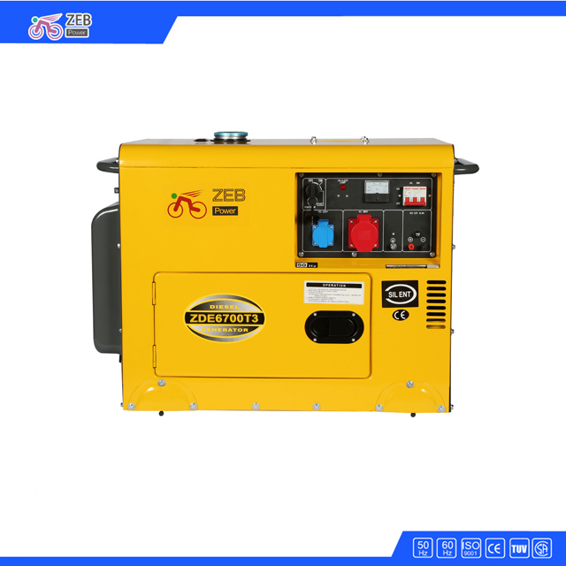 7kVA Fuel Efficient Portable Sound-Proof Diesel Generator Set with Wheels