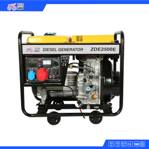 2kw 2kVA Small Diesel Generator 173f Battery Electric Start Zde2500e