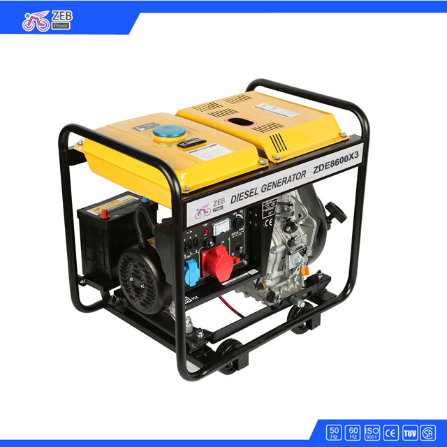 7.5KW Open Type Three Phase Diesel Generators With Recoil Start